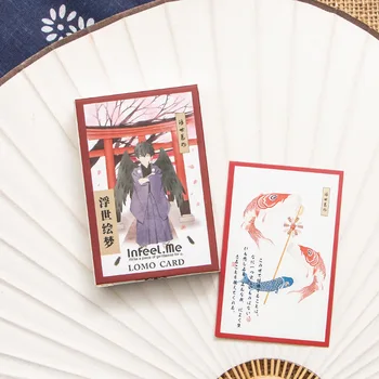 28 Sheets / Set UKİYO-E Japon Tarzı Mini sevimli lomo kartı edebiyat ve sanat nimet notu dekorasyon için duvar boyaması Kartpostal