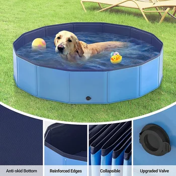 Köpek Pet Banyo Havuzu plaj küveti Açık Kapalı Katlanabilir Yüzme Havuzu Küvet Yıkama Küvet Katlanabilir Ve Taşınabilir Köpekler Kediler Çocuklar İçin