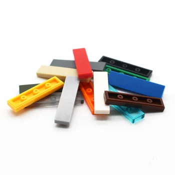 190 adet çanta Düz Fayans 1x4 Tablet Moc Blok Parçaları DIY yapı tuğlaları ile Uyumlu 2431 Çok Renkli İnşaat Toplar