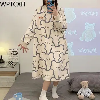 Kadın Pijama Sonbahar Kış Pijama Kalın Tek Parça Pijama Büyük Boy Artı Polar Gecelik Ev Giyim Kadın Uyku