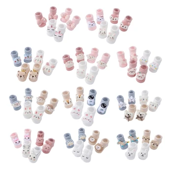 3 Çift Çok Yönlü Bebek Örgü Ayak Çorap Seti Nefes Duş Hediye Bebekler için