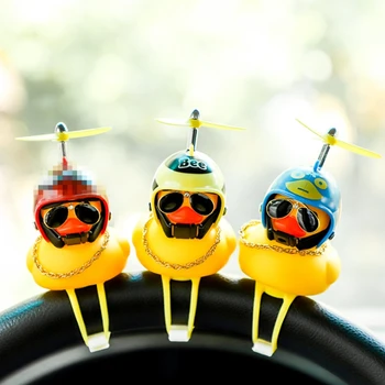 Araba ördek kask kırma rüzgar küçük sarı ördek yol bisikleti sürme aksesuarları anahtarı ışık elastik halat tarzı
