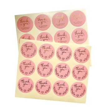 120 adet / grup Pembe TEŞEKKÜR EDERİM Hediye Sızdırmazlık Sticker Dekorasyon Düğün Parti Pişirme Hediye Kutusu Yapışkanlı Sızdırmazlık Sticker