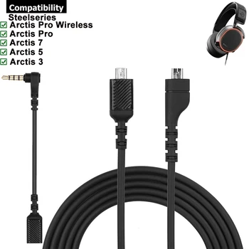 Yedek Kablo GameDac Ayrılabilir Kablo Destekleyen RGB SteelSeries Arctis 3 5 7 Pro + Artı Kablolu Kablosuz oyun kulaklıkları