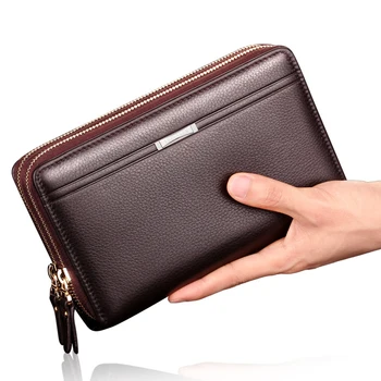 Deri el çantası Adam için uzun cüzdan Moda Lüks Çanta Kare Bolsas Kart Telefon Kılıfı El Porter Çanta Erkek Erkek Necessaire