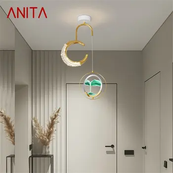 ANİTA çağdaş altın kolye ışıkları LED yaratıcı kum saati asılı lamba ev koridor dekor armatürleri