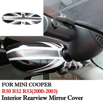 Mini Cooper için R50 R52 R53 Aksesuar Araba İç dikiz aynası Kapağı Kabuk Çıkartmalar İç Ayna Durumda Oto Dekorasyon