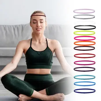 Spor Silikon Hairband Renkli Basit kaymaz Elastik Halat Spor Saç Headwrap Aksesuarları Unisex Yoga Koşu için