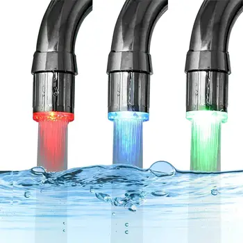 YENİ yaratıcı mutfak banyo ışık - Up LED musluk renk değiştirme Glow meme duş başlığı su dokunun filtre hiçbir pil kaynağı