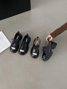 Makosen ayakkabı Kadın Ayakkabısı sneaker Takunya Platformu Yuvarlak Ayak Loafer'lar Kürk Metal Zincir Oxfords kadın Yumuşak Moccasi