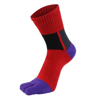 1 Çift Spor Beş Parmak Çorap Sıkıştırma Renkli Genç Rahat Harajuku Mutlu komik çoraplar Spor Koşu Orta buzağı Çorap