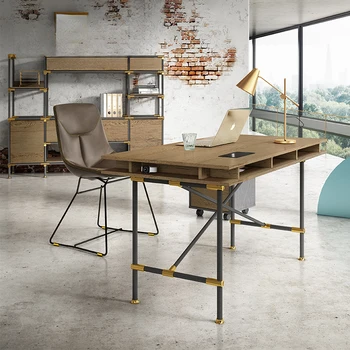 Çekmeceli tek ofis masası, personel masası, personel kombinasyonu iş istasyonu, masaüstü bilgisayar masası ve sandalye, hafif lüks