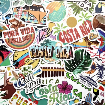 10/50 Adet Kosta Rika Sıcak Yaz Karikatür Graffiti Çıkartmalar DIY Buzdolabı Gitar Dizüstü Motosiklet Seyahat Hediyeler Çıkartması Oyuncaklar Kırtasiye