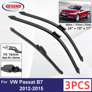 VW Passat için B7 2012-2015 Araba Ön Arka cam Silecek lastikleri Yumuşak Kauçuk Cam Silecekleri Otomatik Ön Cam 24