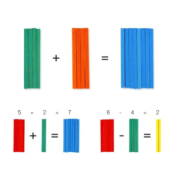 Dropship 100 adet Renkli Plastik Sayma Çubukları Matematik montessori eğitimi destekleyicileri Sayma Çubuk Çocuklar Okul Öncesi Matematik Öğrenme