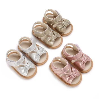 VALEN SİNA Bebek Ayakkabıları Bebek Sandalet Deri Kauçuk Düz kaymaz Yumuşak Taban Toddler Kız Erkek İlk Yürüyüşe Beşik Ayakkabı Boyutu 0-18M