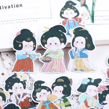 20 ADET El Kitabı Çıkartmalar Tang Hanedanı Bayanlar Sevimli Karikatür El Kitabı Dekorasyon Ins Rüzgar Antika Cep Telefonu Kırtasiye