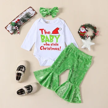 ZZLBUF Bebek Erkek Kız Kim Çaldı Noel Kıyafetleri Uzun Kollu Noel Kostüm Yenilik Yenidoğan Seti Noel Kürklü Kıyafetler