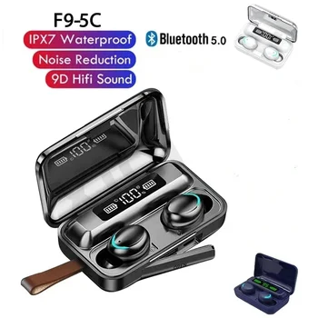 F9 - 5c kablosuz bluetooth kulaklık 5.3 Kulaklık Spor Su Geçirmez Gürültü Azaltma kablosuz mikrofonlu kulaklık Tüm Akıllı Telefonlar için