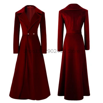 2023 Kadın Sonbahar Kış Sıcak Palto Steampunk Retro Tailcoat Ceket Gotik Victorian Rop Ceket Üniforma Kostüm Kapşonlu Uzun Ceket