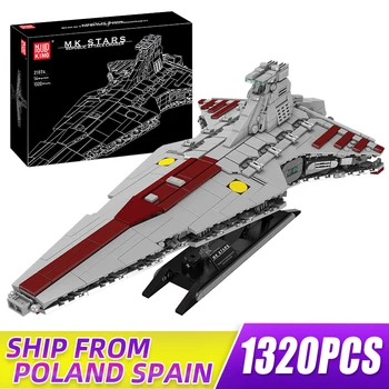 Kalıp KRAL 21074 Starship Oyuncaklar MOC Cumhuriyeti Attachk Cruiser Yıldız Destroyer Modeli Yapı İnşaat oyuncak seti Çocuklar için