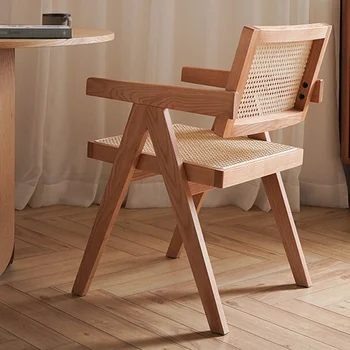 Açık Rattan yemek sandalyeleri Ahşap Yatak Odası Ofis Zarif Taşınabilir yemek sandalyeleri Tasarım Cadeiras De Jantar Restoran Mobilya