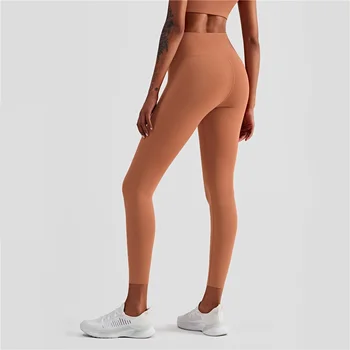 Yeni gelenler seksi ışık çıplak Fintess kadın spor pantolon tayt yüksek bel şeftali kalça Yoga tayt koşu spor giyim pantolon