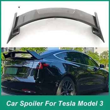 Tesla Modeli 3 Arka Bagaj Kapağı Spoiler Spor Stil Kanat Ayarı Dış Aksesuarlar ABS 2017-2023 Siyah Karbon Aksesuarları