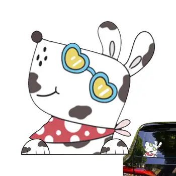 Arabalar İçin köpek Çıkartmaları Sevimli Köpek Sticker Yalan Pencere Su Geçirmez Karikatür Hayvan Desen Araba Çıkartmaları Aile İçin Komik Yüz