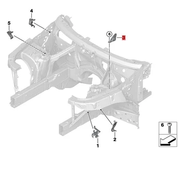 x5 30lıb mw2022-2023 g18 Gazlı yay braketi motor braketine bağlanır ve iç gövde muhafazası brakete sabitlenir