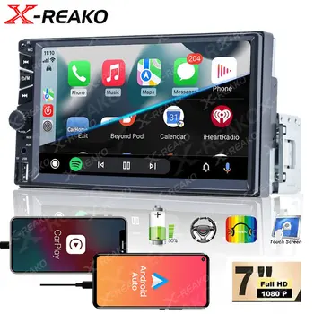 X-REAKO 1 DİN Araba Radyo Carplay Oto Araba Multimedya Oynatıcı Bluetooth MirrorLink Stereo FM Alıcı TSK MP5 12 V Eller-serbest Çağrı