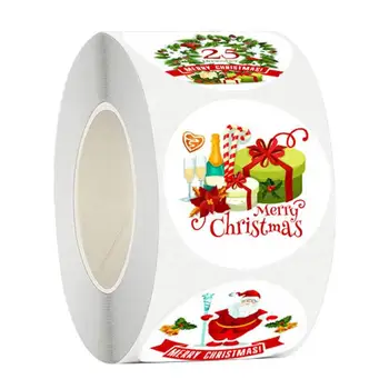 Noel etiket rulosu 500 adet Rulo Etiket Çıkartmaları noel hediyesi Mühür Çevre Dostu Çeşitli Küçük Yuvarlak Çıkartmalar Kendinden
