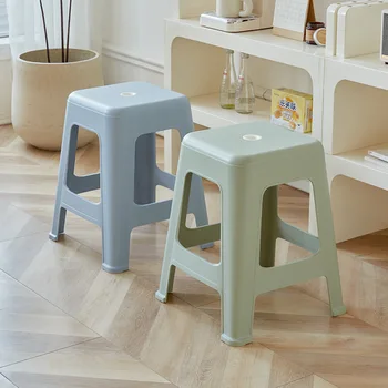 HH288 sandalye kare tabure yüksek tabure kauçuk tezgah basit, yığılmış yemek masası tabure basit plastik tabure ev kalın