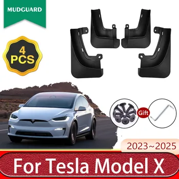 4X Araba Çamur Flaps Çamurluk Tesla Modeli X 2023 2024 2025 Çamurluk Ön Ve Arka Tekerlek Çamurluklar Muhafızları Çamurluk Oto Aksesuarları