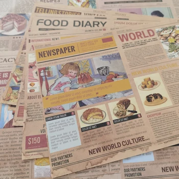 12 adet Vintage Gazete Kolaj Scrapbooking Günlüğü Malzeme kağıt Kart Yapımı DIY Retro Kağıt Etiket Yaratıcı Memo Kırtasiye