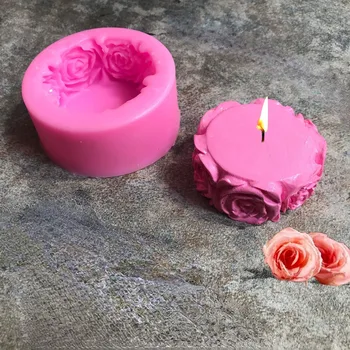 Gıda Sınıfı Gül Çiçek Şekli Silikon Mum Kalıp Fondan Kalıpları El Yapımı Sabun Kil Kalıp Kek Pişirme Düğün hediyesi Dekorasyon Araçları