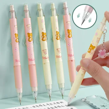 2 adet Kiraz Sakura Mekanik Kalemler Kawaii Kolye 0.5 0.7 mm Otomatik Kalemler Kore Kırtasiye Okul Ofis Yazma Araçları