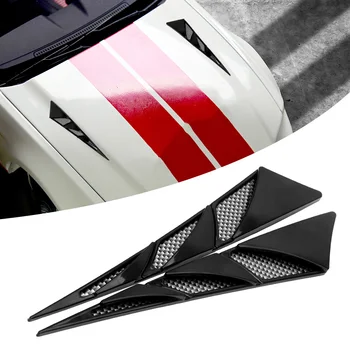 1 Çift Araba dış dekorasyonu Araba Kaput Çıkartmalar Siyah Evrensel Yan hava girişi Akış Vent Kapak Dekoratif Araba-styling