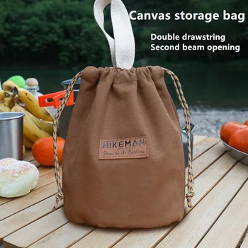 Açık Kamp kanvas saklama çantası Paket Ağız Retro saklama çantası Çeşitli Eşyalar Kamp Ekipmanları saklama çantası Ev Kullanımı