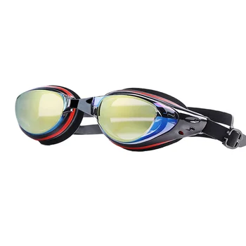 Yüzücü gözlükleri Yetişkin yüzme gözlükleri Galvanik Anti Sis Su Geçirmez yüzücü gözlükleri Unisex Silikon Gözlük