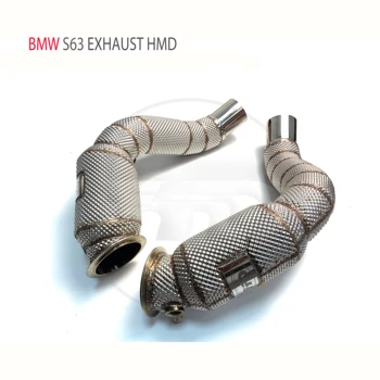 HMD Egzoz Sistemi Yüksek Akış Performansı İniş Borusu BMW M8 S63 Motor 4.4 T Araba Aksesuarları Kedi Boru