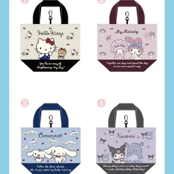 Sanrioed Hello Kitty Kuromi Benim Melody Öğle Yemeği Çantası Birlikte Katlanabilir Çevre Dostu Çanta Anime Karikatür alışveriş çantası kadın Hediye Çantası