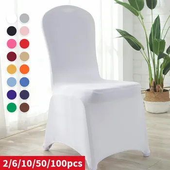 50/100 Adet düğün sandalyesi Spandex Streç Slipcover Restoran Ziyafet Otel Yemek Parti evrensel sandalye kılıfı