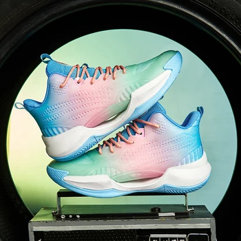 New2023 Çift Ayakkabı Erkekler hava yastığı basketbol ayakkabıları Kadın Deri spor ayakkabı Erkek Eğitmenler Yüksek top Su Geçirmez Boots36-45