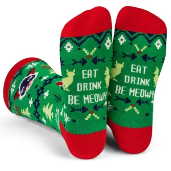Amerika Birleşik Devletleri Sınır ötesi Yeni Yaratıcı Noel Jakarlı Pamuk Çorap Erkekler ve Kadınlar Mektup Severler Sokak Çorap