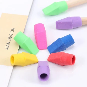 Malzemeleri Okul Malzemeleri Öğrenci Çocuklar için Çeşitli Renkler Kalem Silgi kurşun kalem silgisi Toppers Kalem Üst Silgi Silgi Kapaklar