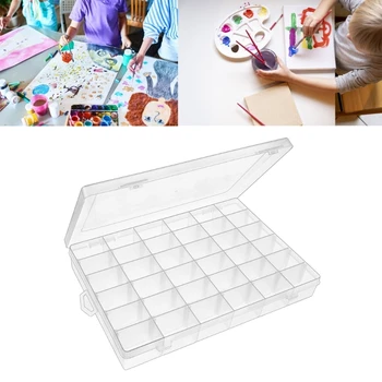 K1AA Şeffaf Plastik kutu konteyner Zanaat Depolama Renk Pigmentleri Sanat DIY