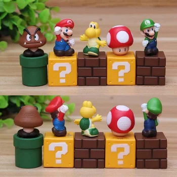 5 adet / grup Süper Mario Yaratıcı Dekorasyon Oyunu Mario Bros PVC Aksiyon Figürleri Oyuncaklar Süper Mantar Mini Rakamlar Oyuncaklar Çocuklar için hediyeler