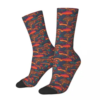 Hip Hop Retro Psychedelic Çılgın erkek çorapları Mantar Unisex Harajuku Dikişsiz Baskılı Mutlu Yenilik Ekip Çorap Erkek Hediye