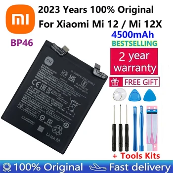 2023 Yıl Orijinal Yeni Orijinal Telefon Yedek Pil BP46 İçin Xiaomi Mi 12 / Mi 12X Piller Bateria 4500mAh + Araçları